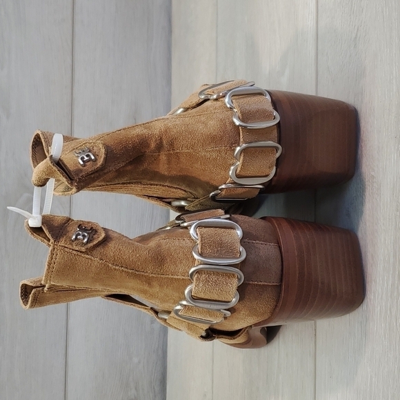 NEW Sam Edelman Womens Bellamie Camel Western Boho Heels Square Toe shoes - Picture 7 of 15